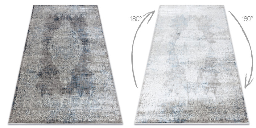 Dywan BLISS Z214AZ221 krem / niebieski - Rozeta, nowoczesny, 80x150 cm