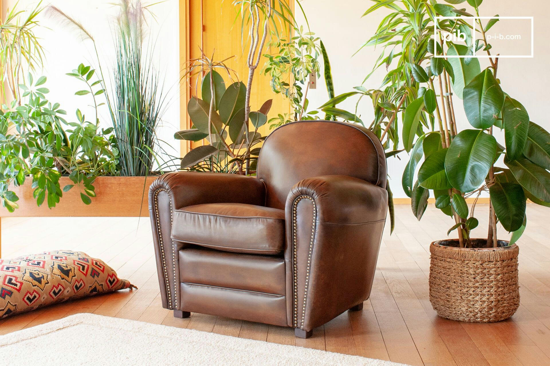 ENGLISH COFFEE - Fauteuil club en cuir marron