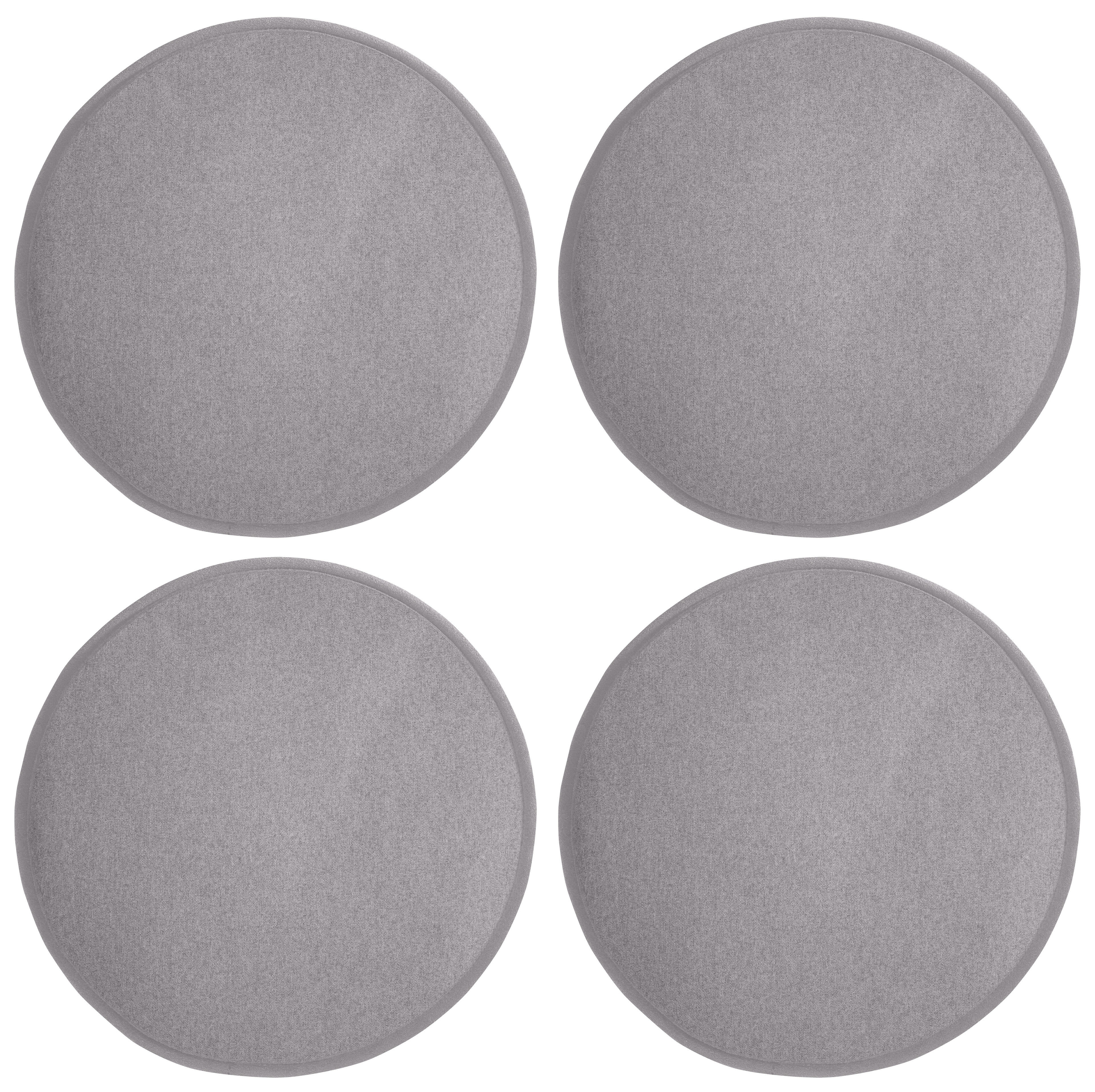 FELT - Galettes de chaise gris imitation feutre - Lot de 4 -  Ø 35cm