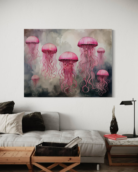 Feeby Obraz na płótnie, Meduza Morska Różowa 60x40