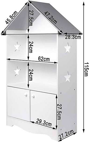 etagère pour enfants avec porte en bois blanc Helloshop26