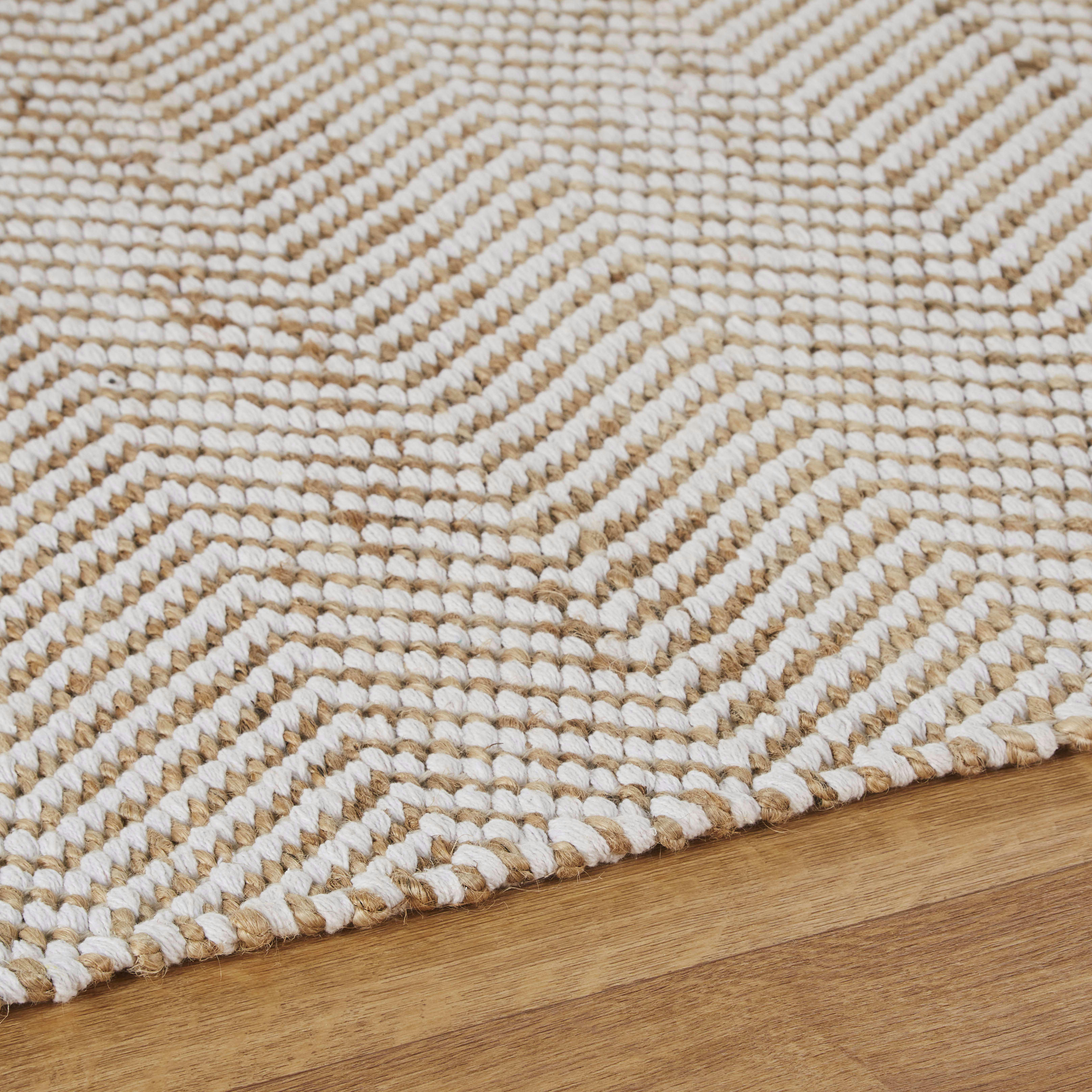 BARCELONE - Tapis en coton recyclé et jute tissés 120x180