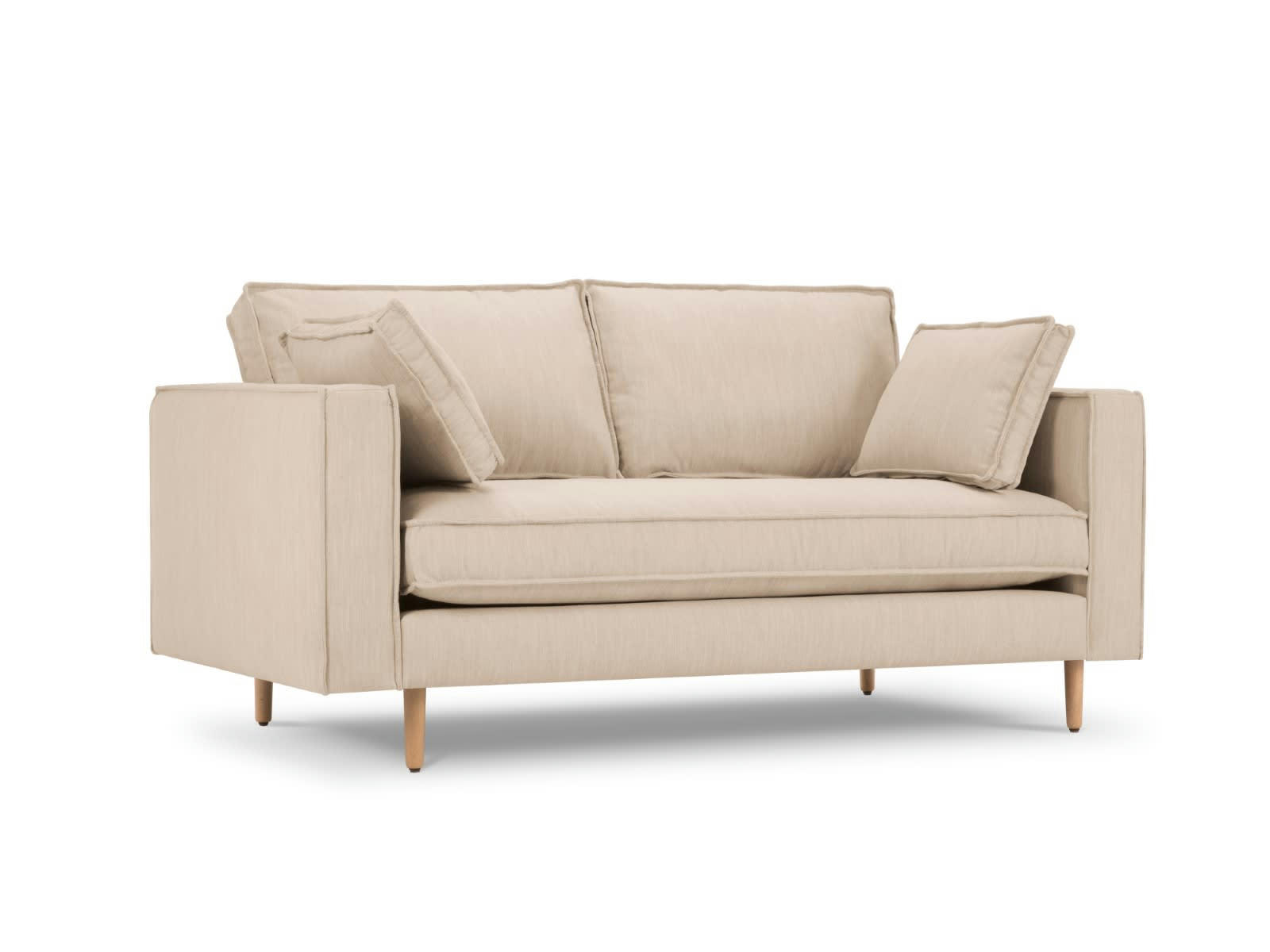 ALEXIS - Canapé 2 places en Tissu Structurel Beige