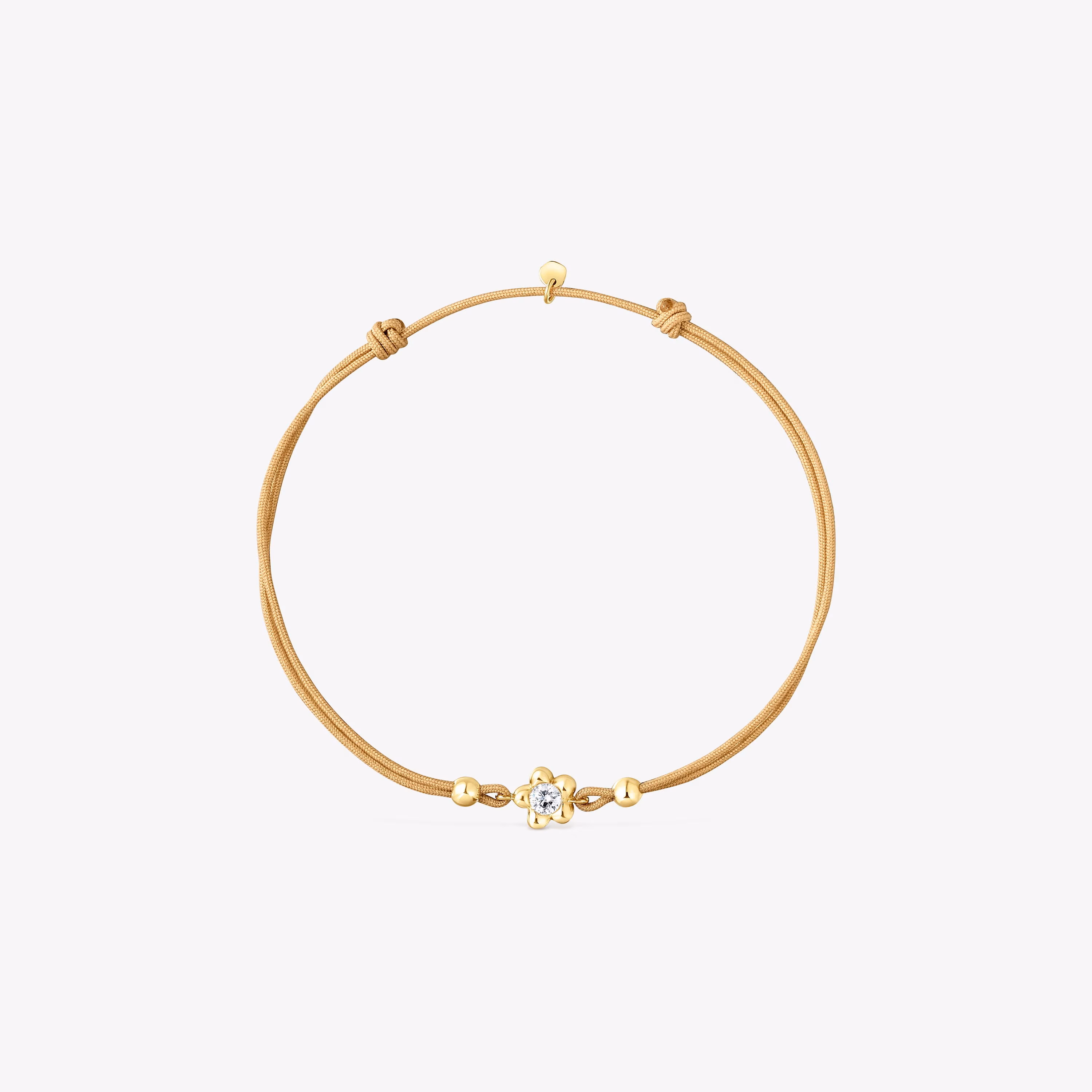 Pulsera de oro con diamante creado en laboratorio y nylon camel TOUS Lili