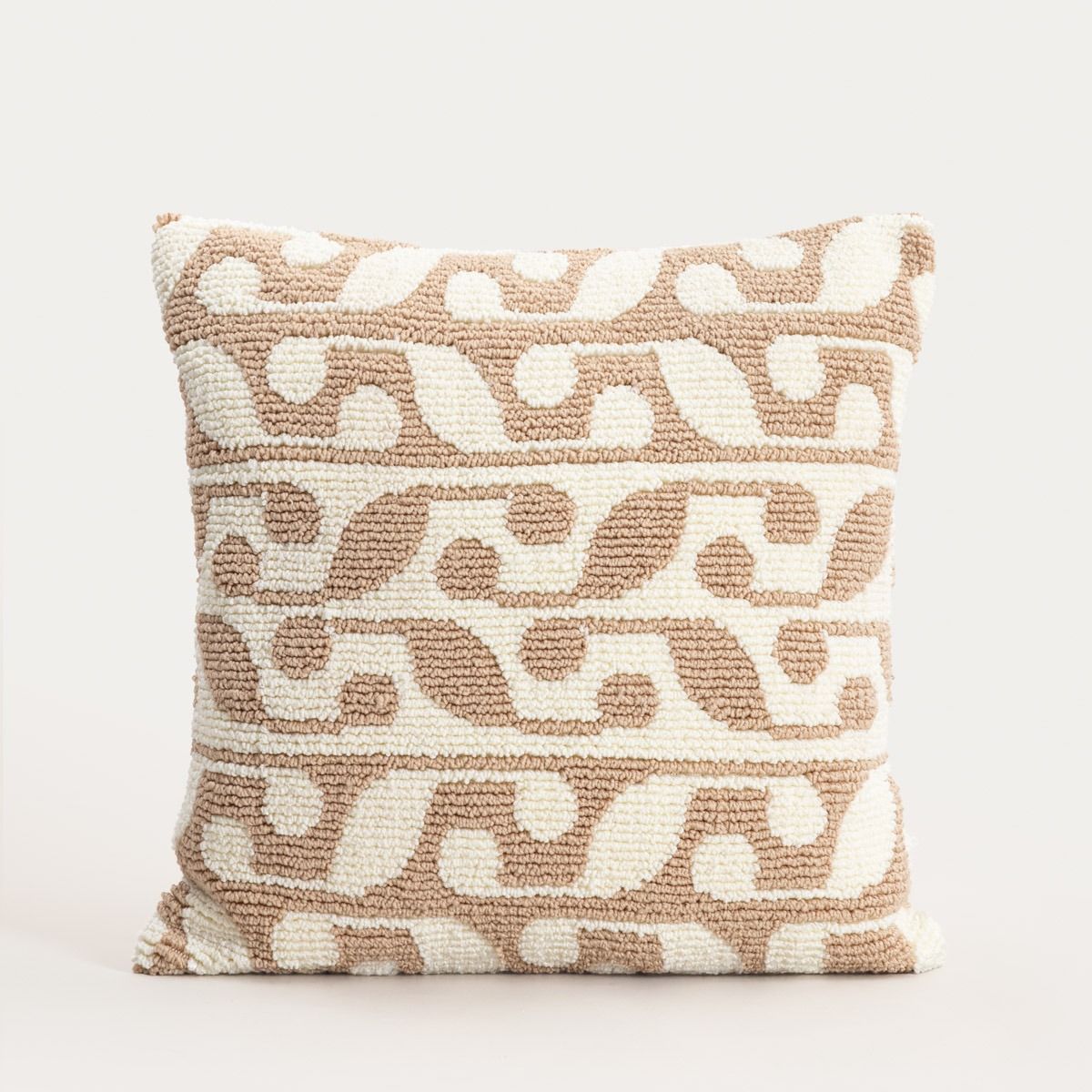 Poszewka VIKAS beżowa dzianinowa o pętelkowym splocie 45x45cm