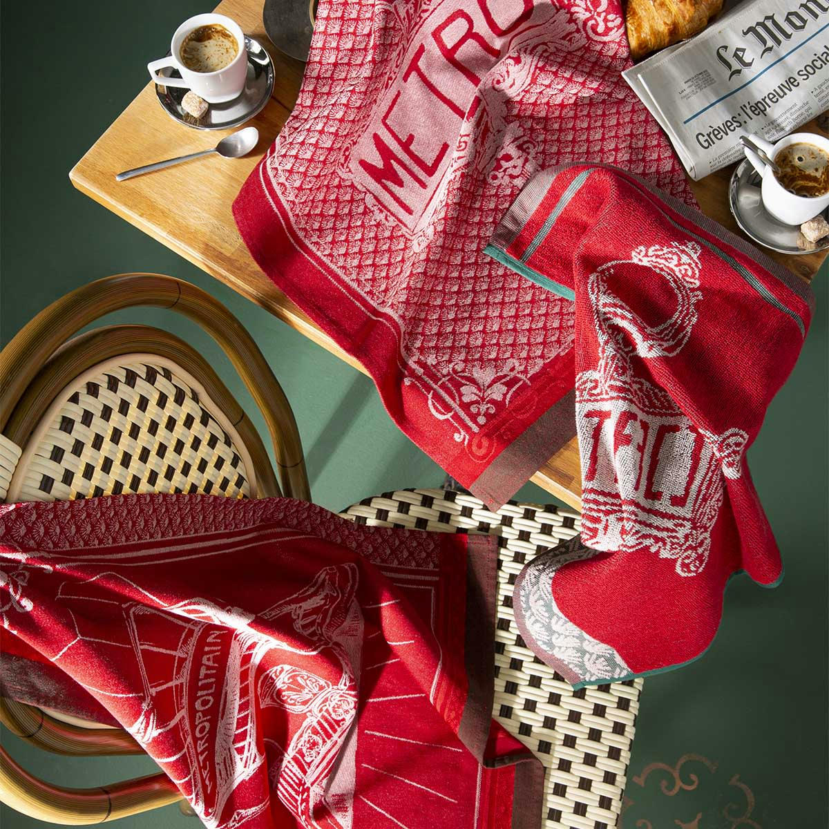 METRO - Carré éponge en coton rouge 50x50