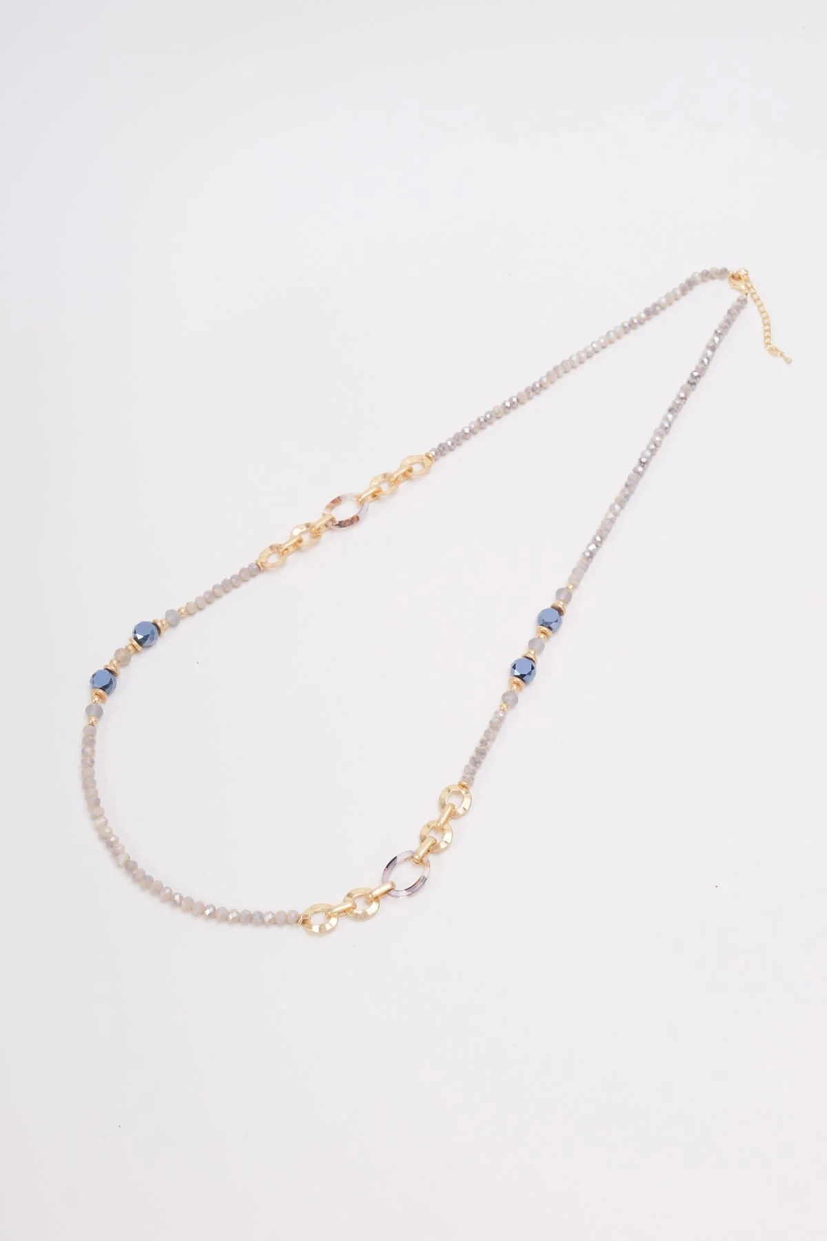 Long Grey Beaded Necklace