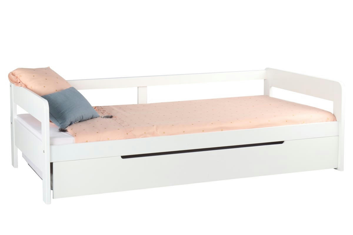 CÉCILE - Lit banquette a 90x190 blanc