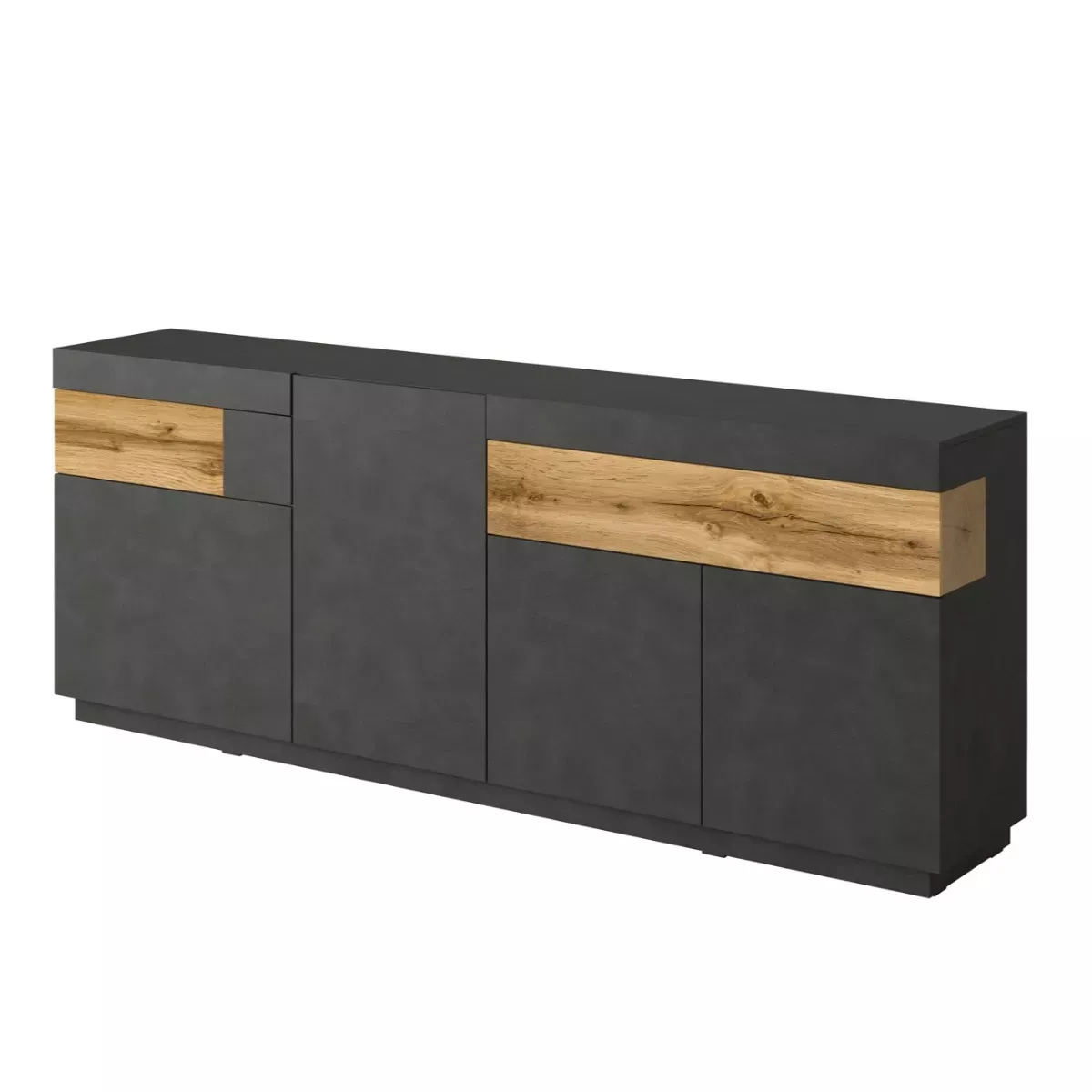 Komoda SILKE 4D2S 219cm matera/dąb wotan