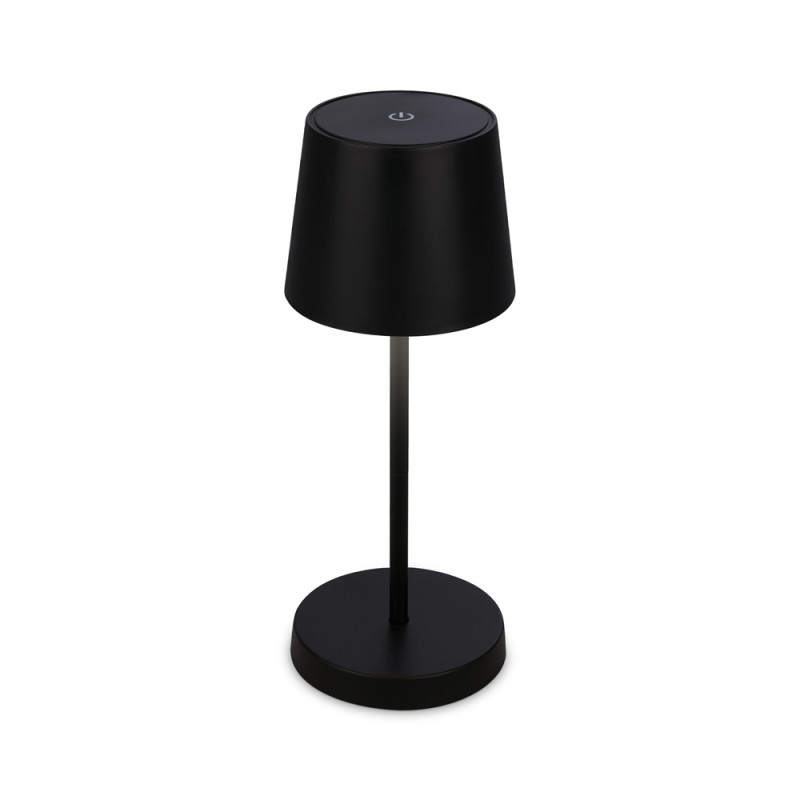 Lampe de table rechargeable LED noire 26 cm 2,6 W BRILONER