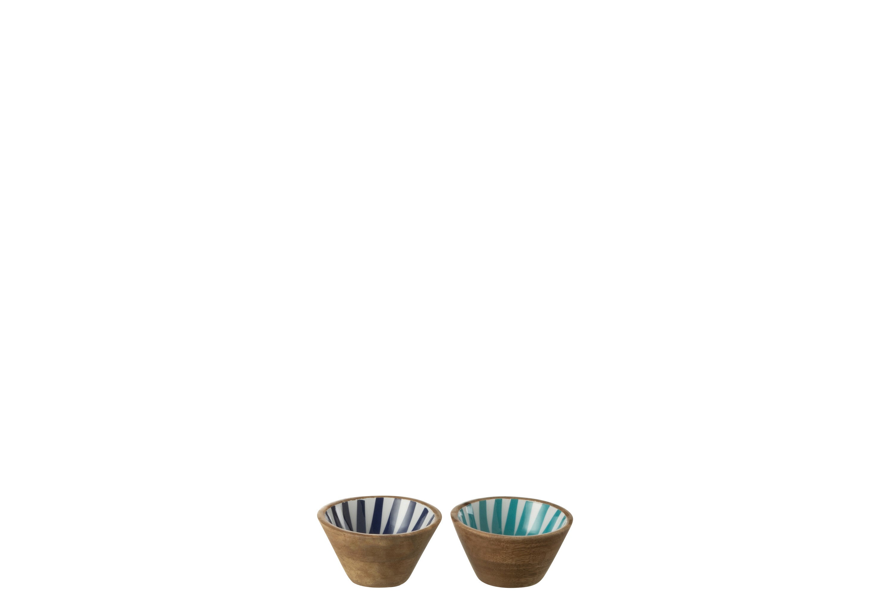 J-Line kom Stralen - hout - blauw wit - extra small - 2 doze