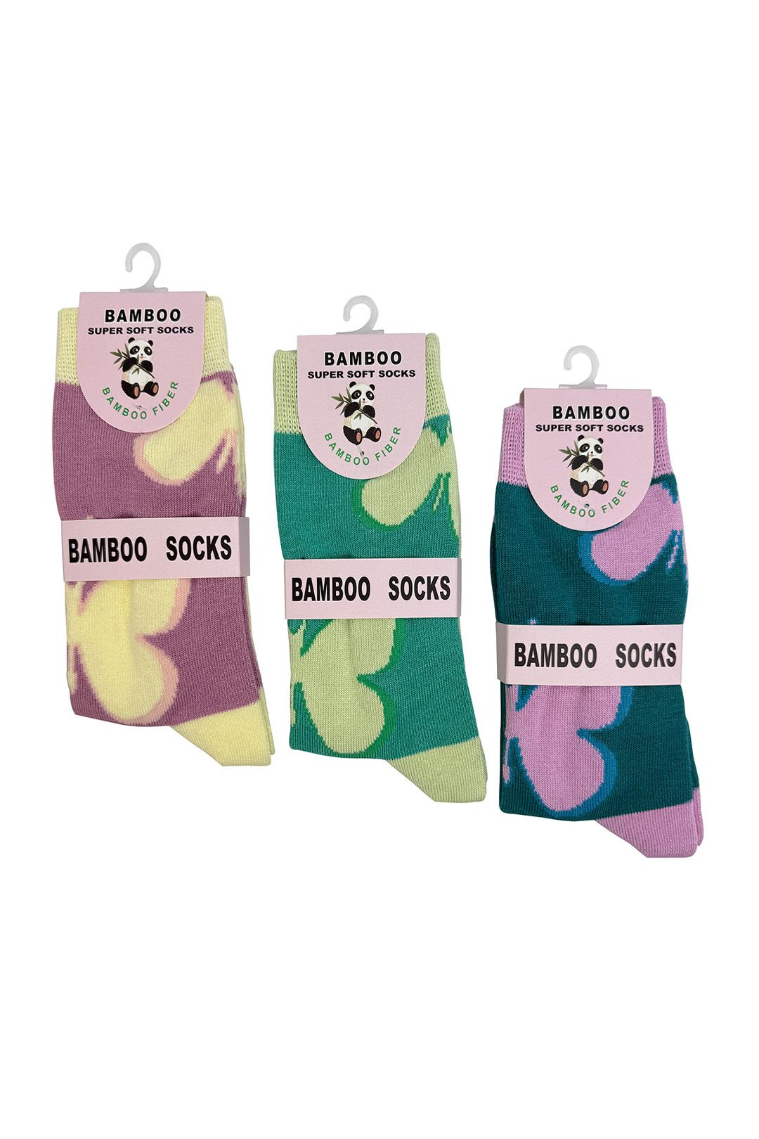 Vellin Bamboo Fiber Socks Set – Butterfly Design (3 Pairs)