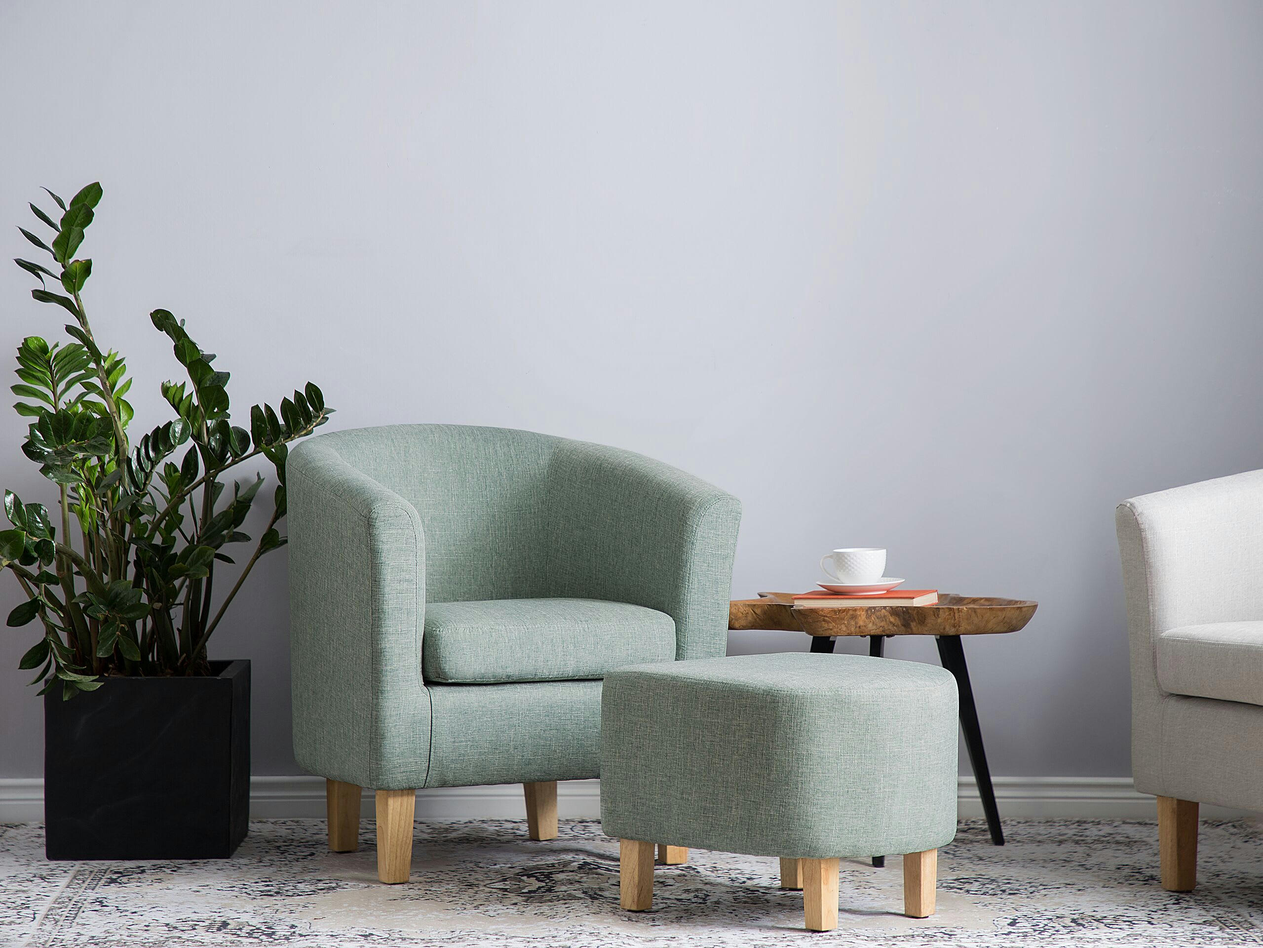 HOLDEN - Fauteuil club en tissu vert clair