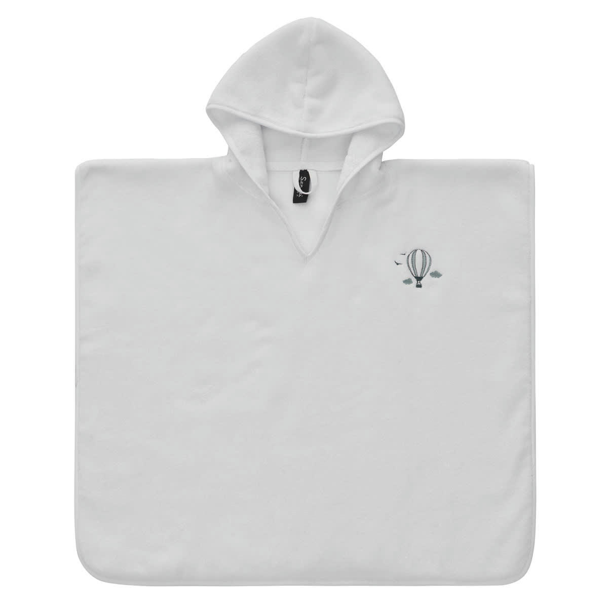 BABY SOFT BALLON - Poncho de bain enfant en coton peigné  blanc Taille unique (4 - 8 ans)