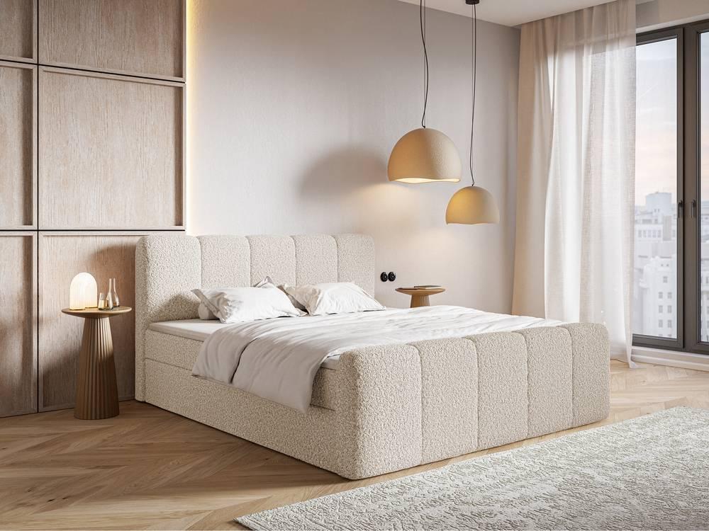 Boxspring Chloe 200x200 bouclé met opbergruimte
