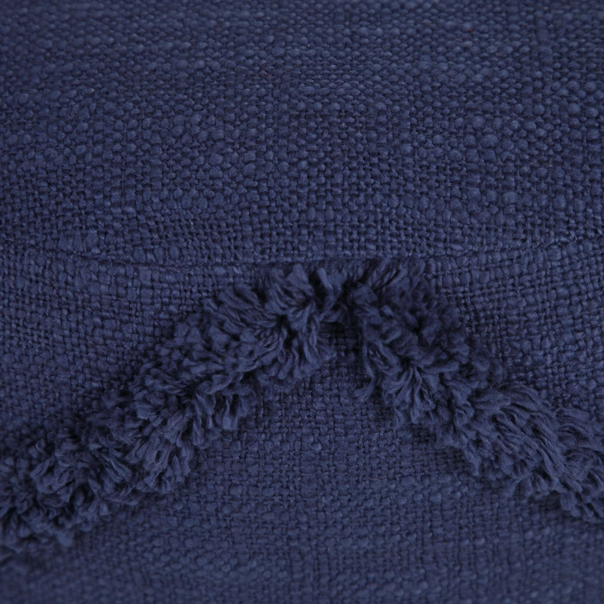 18 Blue Solid Textured Diamond Round Pouf Ottoman