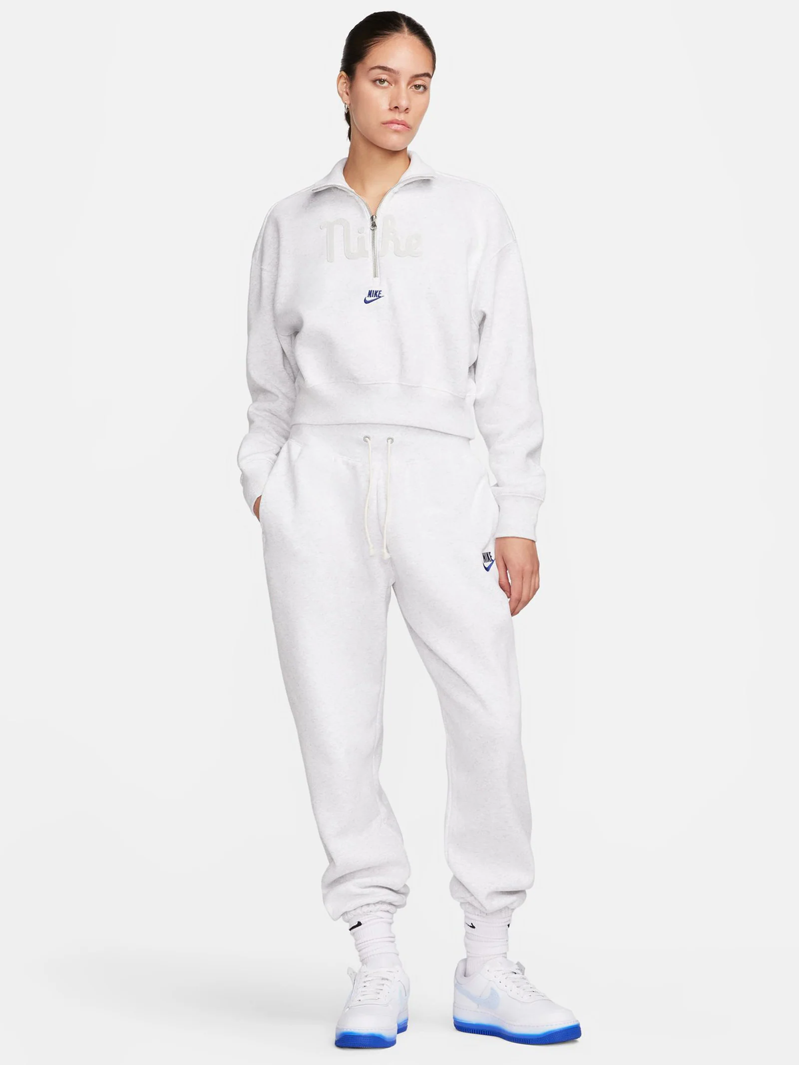 1/2 Zip Crop Fleece Sweatshirt