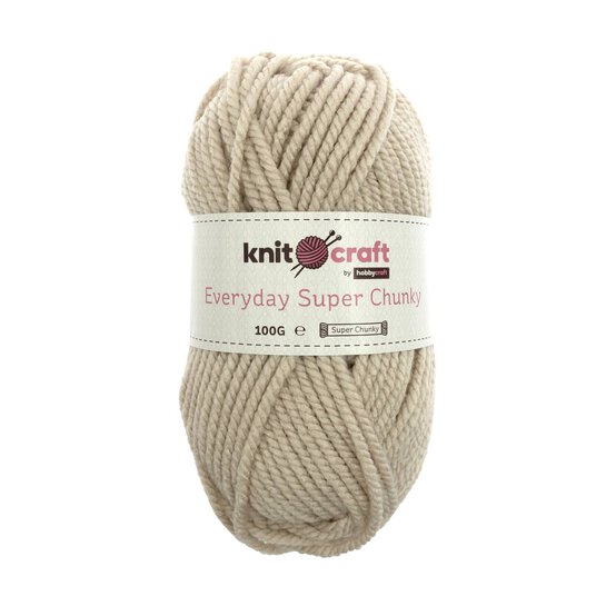 Knitcraft Beige Everyday Super Chunky Yarn 100g