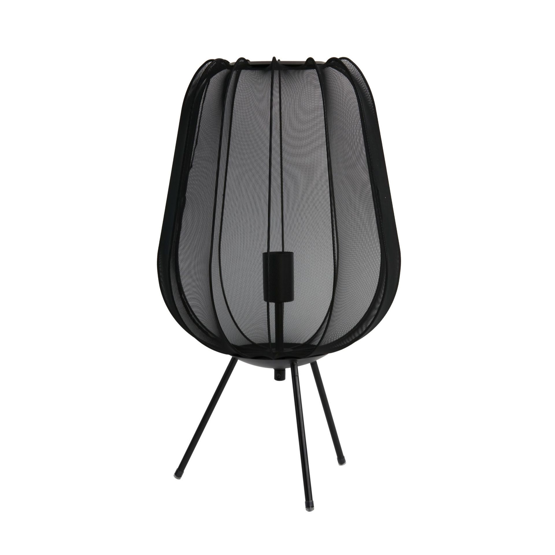 Light & Living tafellamp Plumeria - zwart - Ø34cm