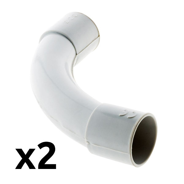 Lot de 2 courbes pour tube IRL diamètre 20mm - Gris - Zenitech