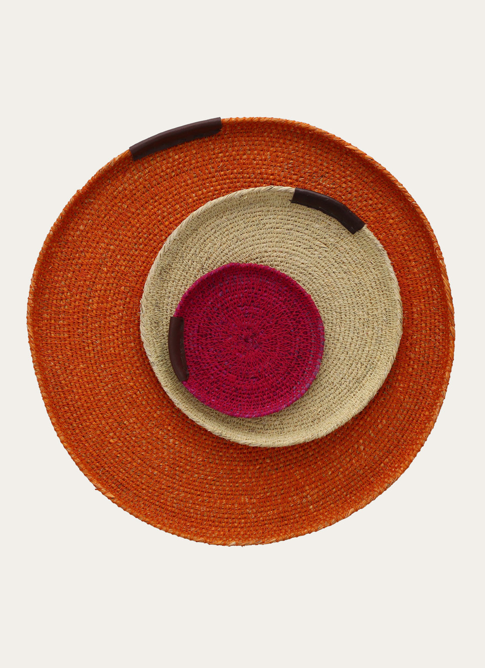 COUPELLE RONDE EN FIBRES NATURELLES GRAND FORMAT ORANGE