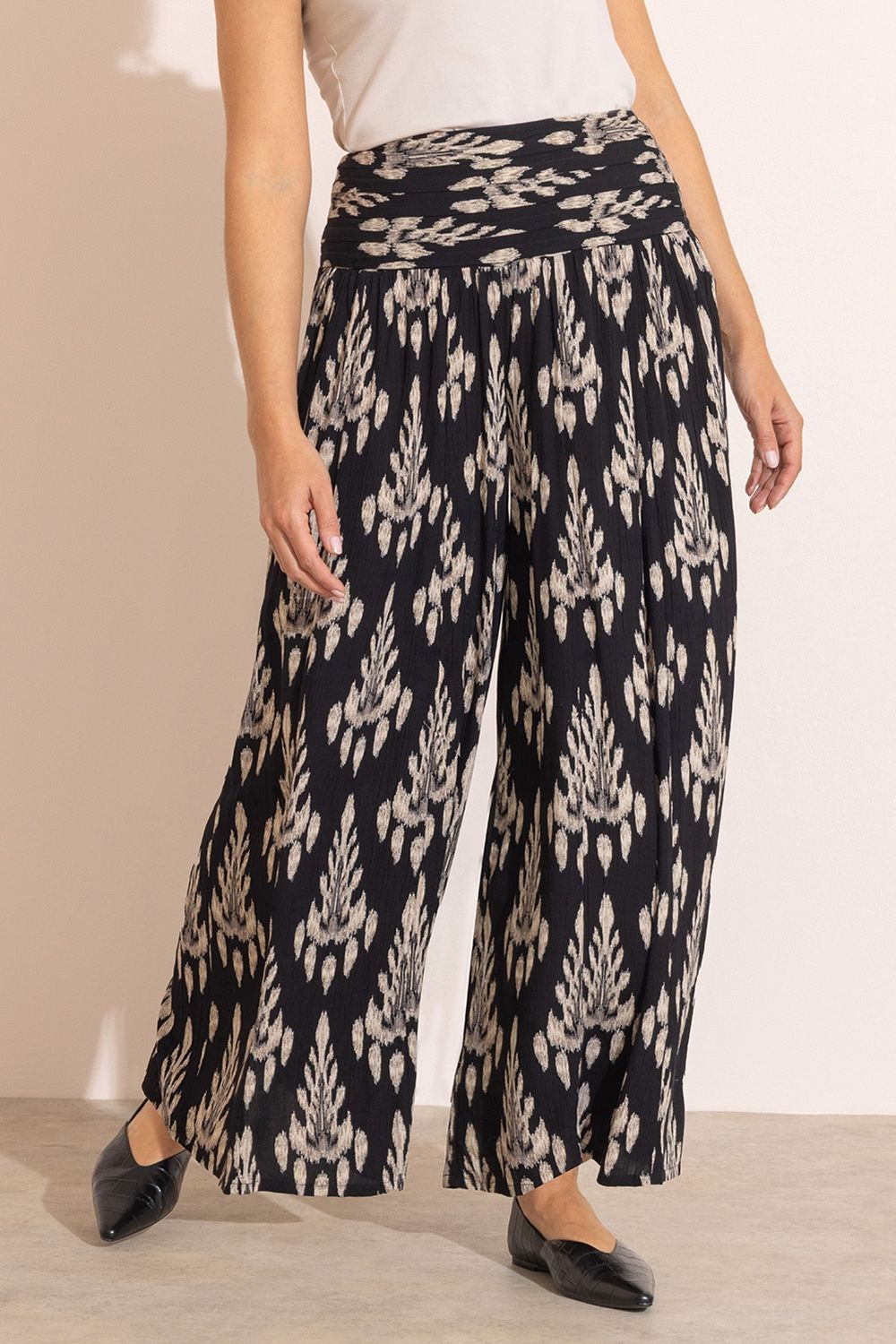 Klass. Printed Wide Leg Palazzo Trousers