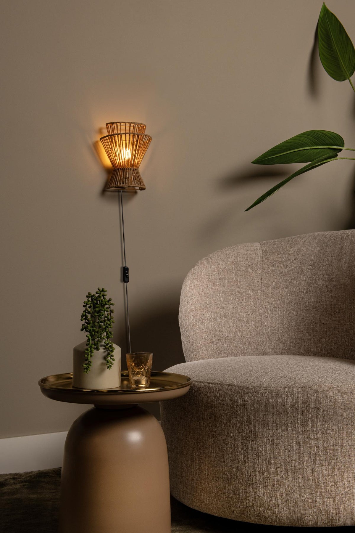 Lucide wandlamp TASMAN - 1xE14 - Naturel