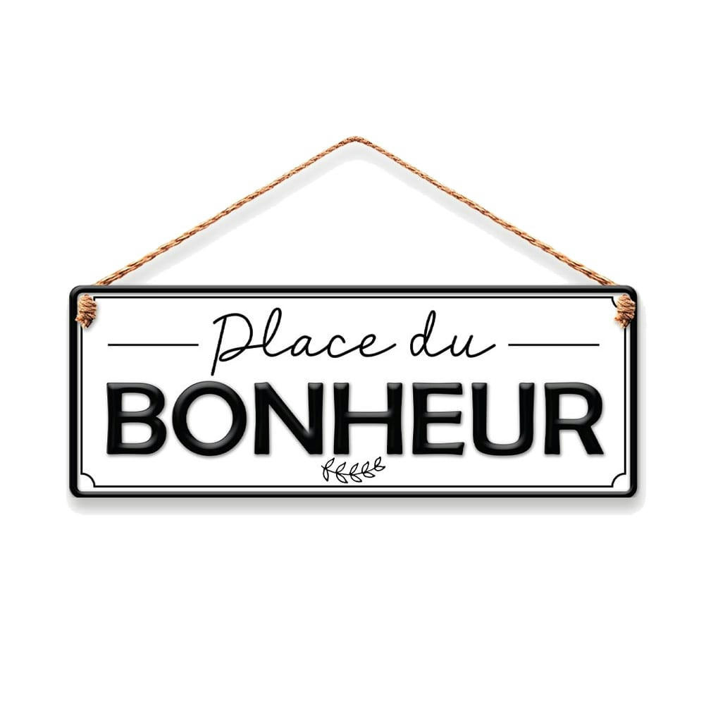 BIENVENUE - Plaque à suspendre relief 40x15cm
