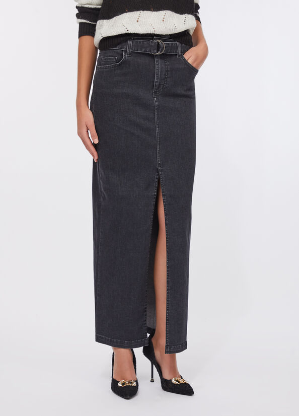 Gonna in denim con cintura