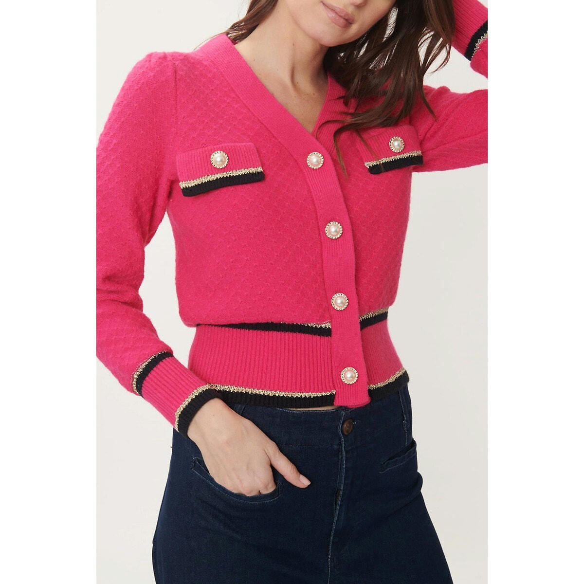 Gilet  court Leanor boutons bijoux
