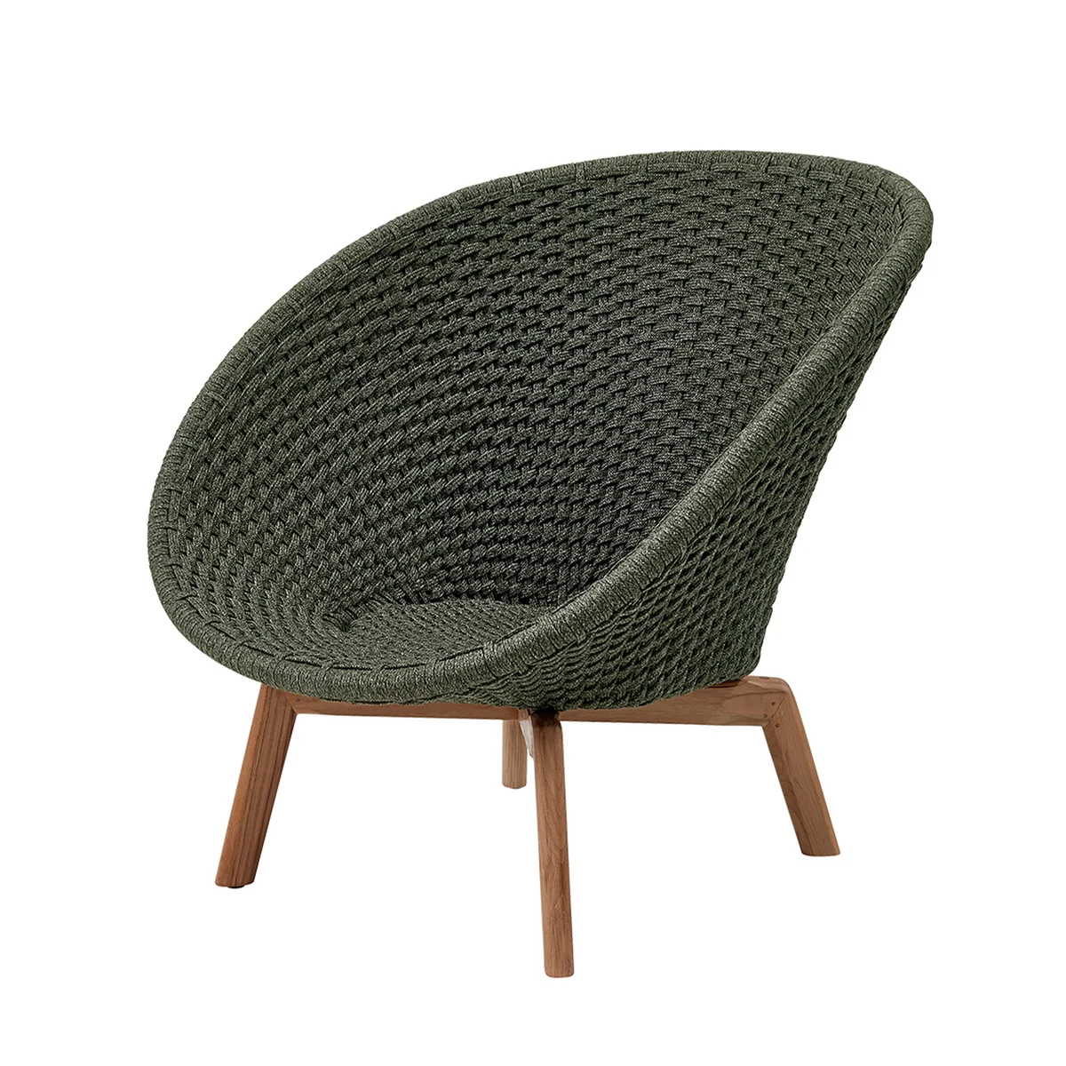 Cane-line - Peacock Lounge Sessel (5458) Outdoor, Teak / dunkelgrün