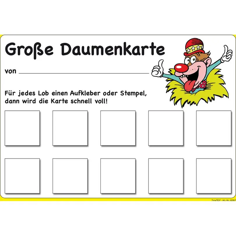 Karte 25er-Set Große Daumenkarte