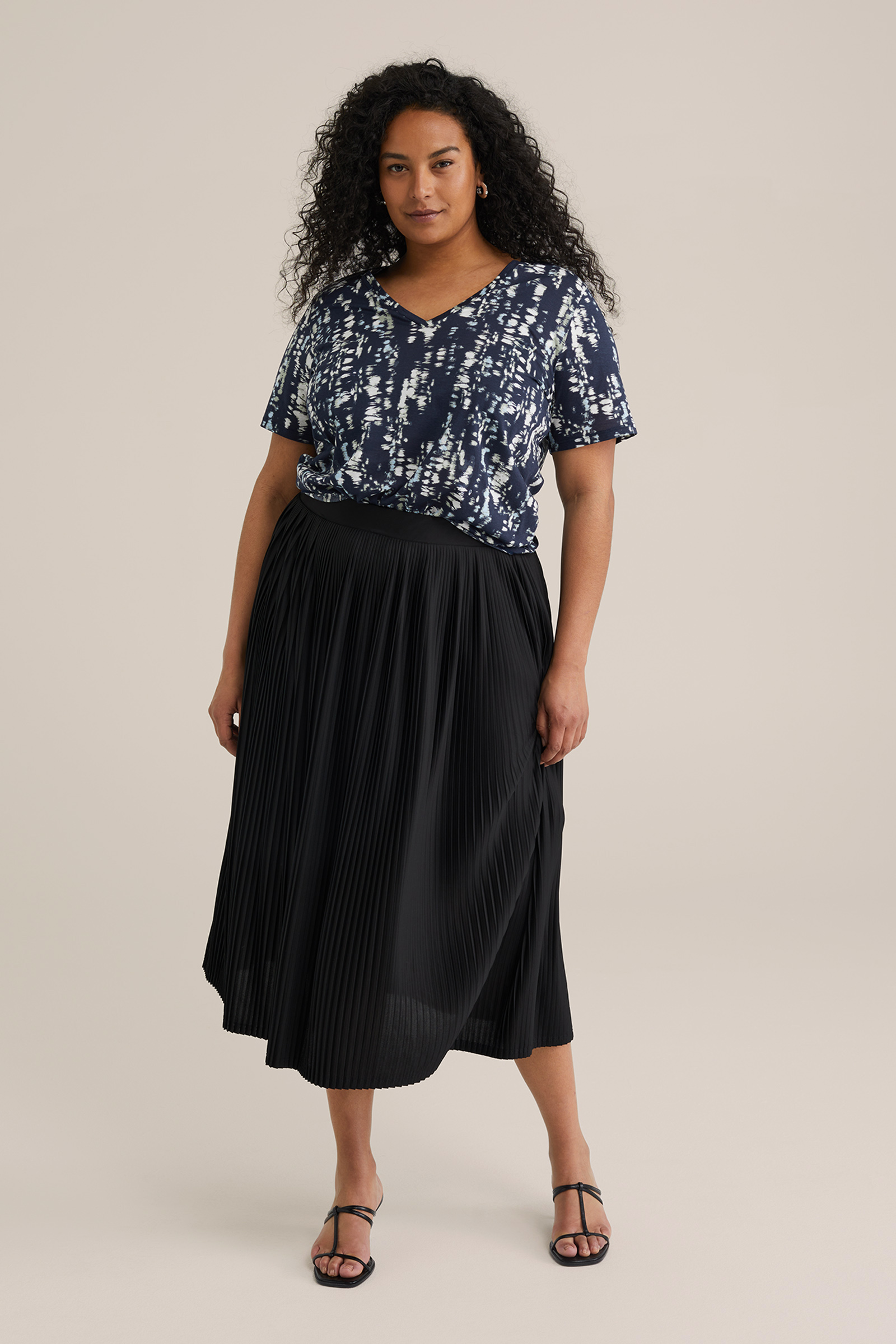 Dames T-shirt met print - Curve