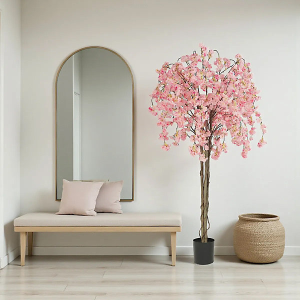 Cerisier artificiel retombant rose 180cm