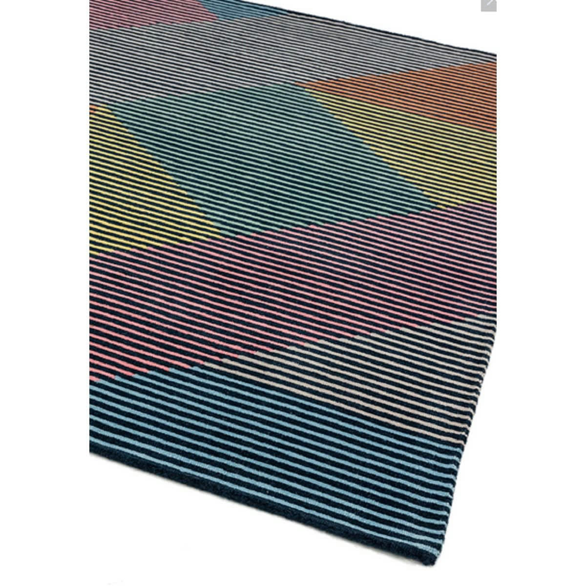 SLASH - Tapis de salon moderne en Laine Bleu 120x170 cm