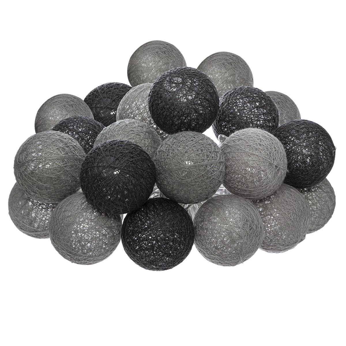 Grinalda 20 LED cinza e preto 435cm