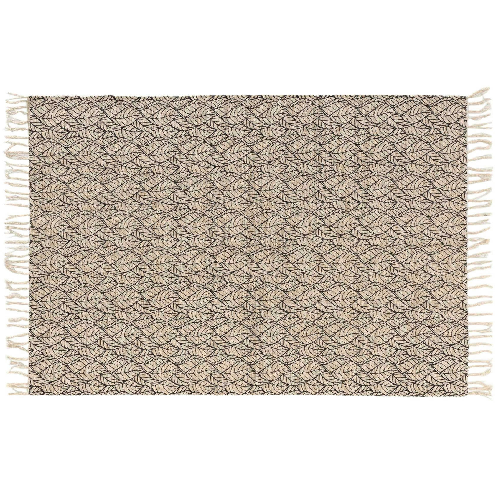 KALINDA - Tapis rectangulaire en jute et coton noir 170x120cm