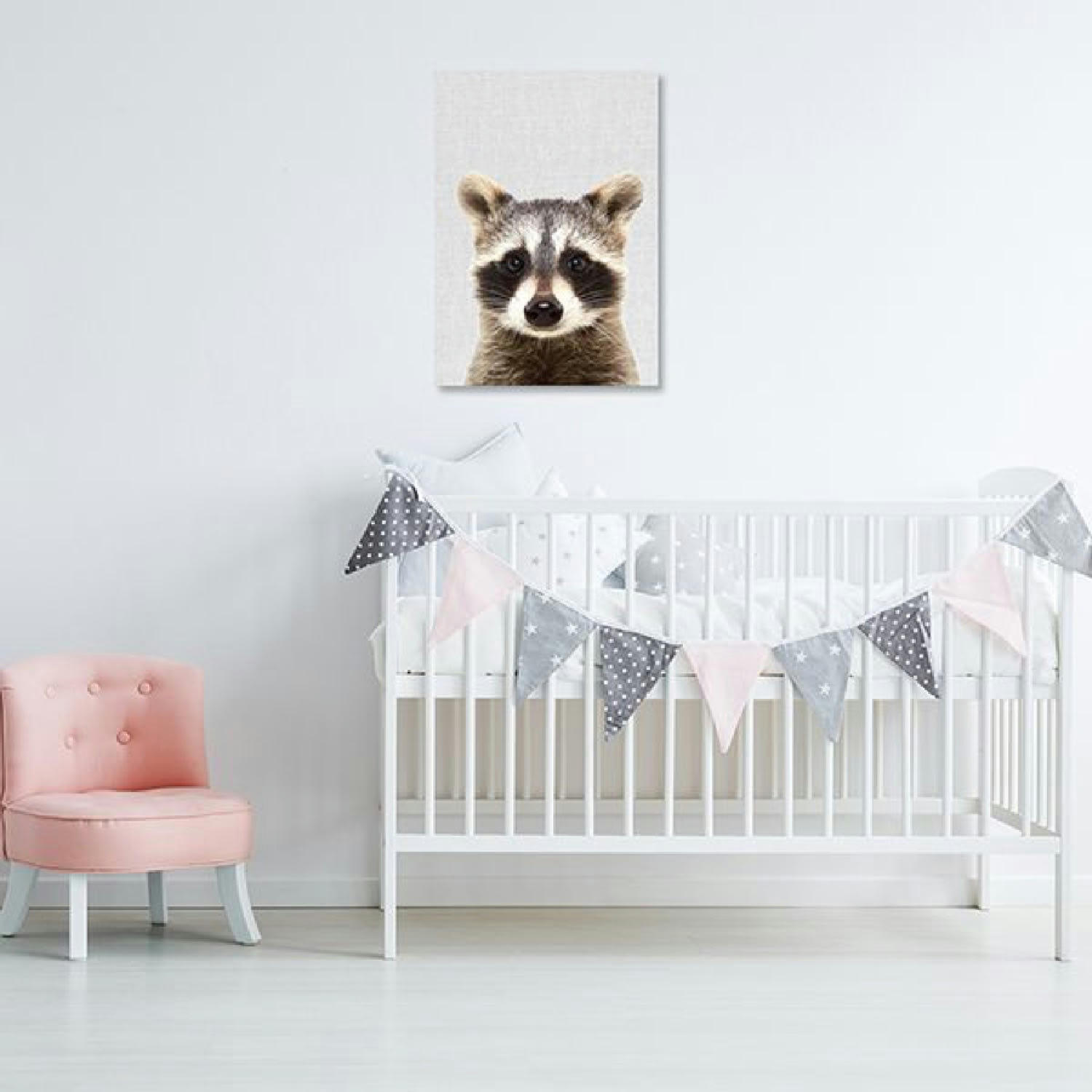 ANIMAL FUN - Tableau métal raton-laveur 32x45