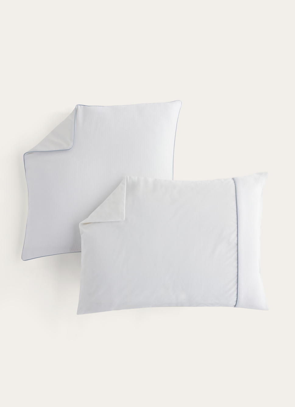 TAIE D'OREILLER EN COTON CHEVRON JACQUARD BLANC