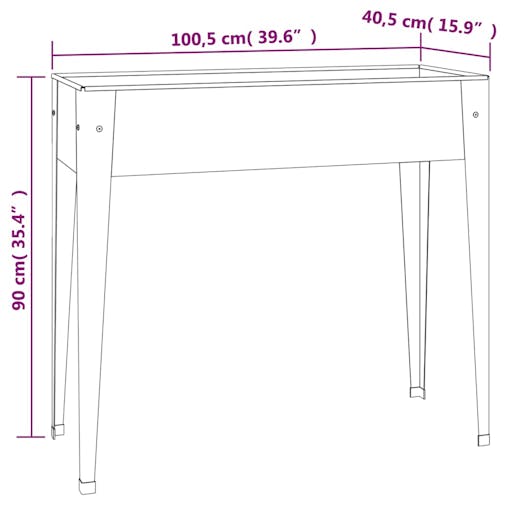 NNEVL Garden Planter 100.5x40.5x90 cm Galvanised Steel