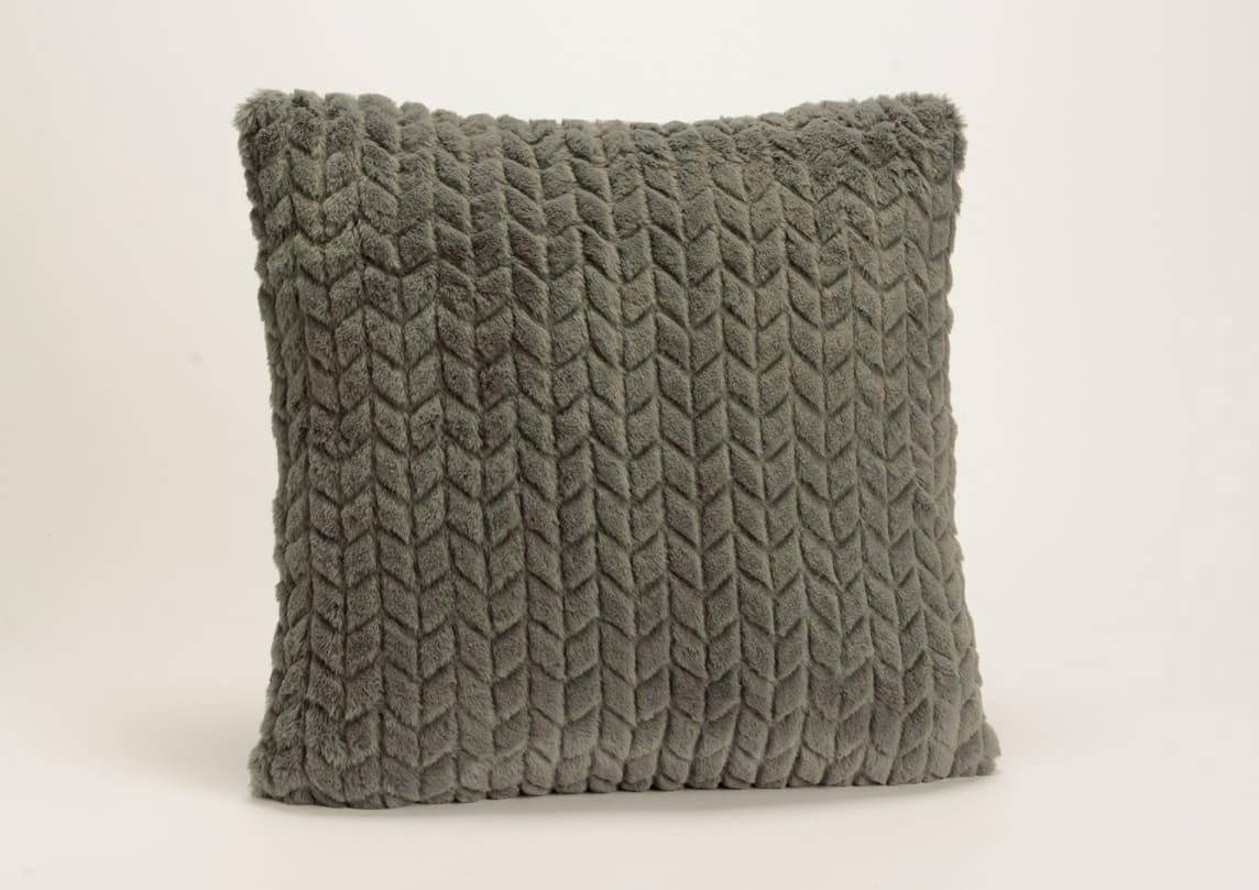 CHEVRON - Coussin  anthracite   40x40 cm en polyester  gris