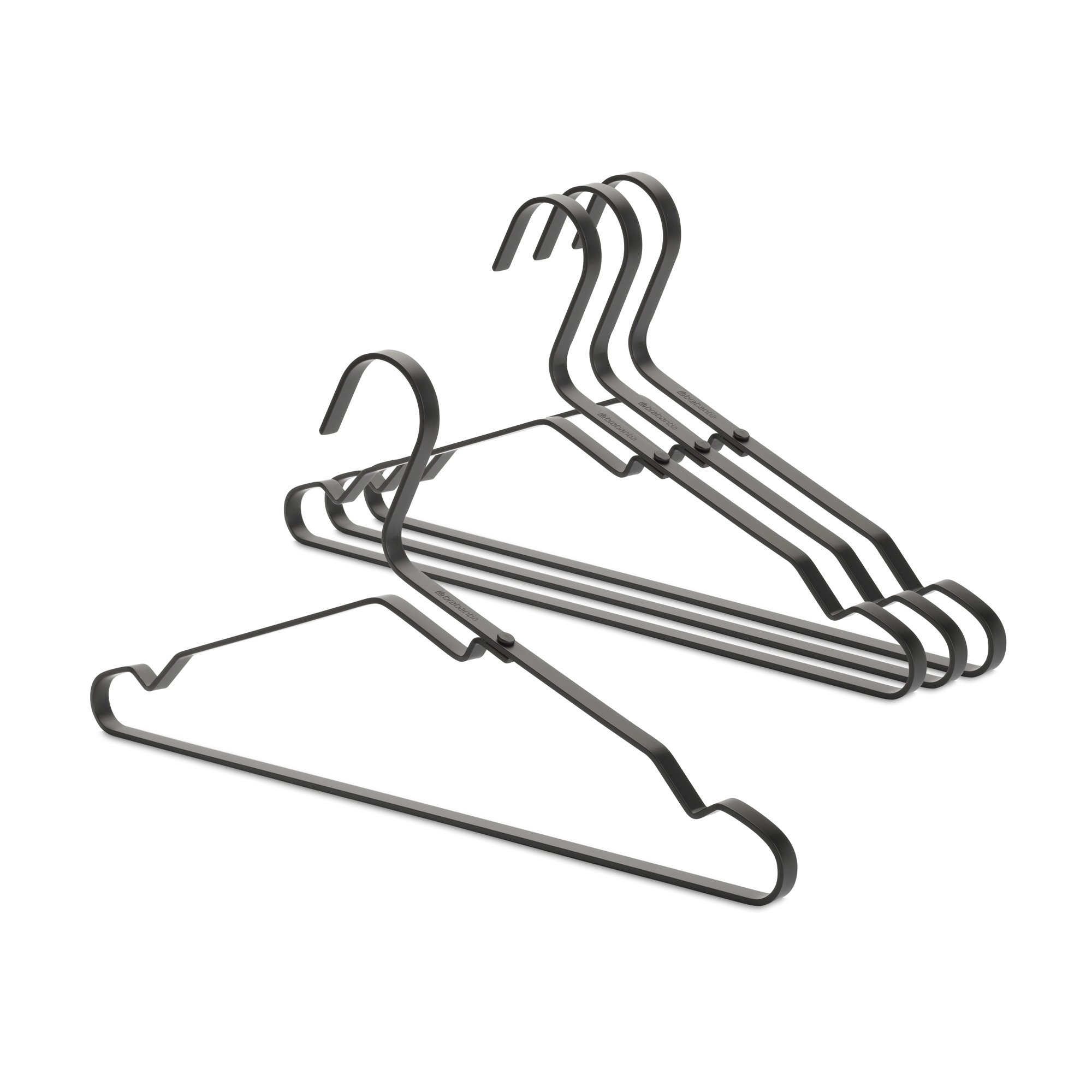 Brabantia Aluminium Kledinghangers, set van 4 - Black