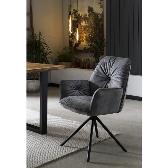 Stuhl, Höhe: 90 cm, grau/schwarz