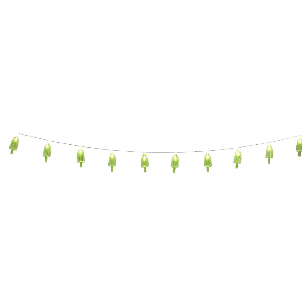 Guirlande lumineuse glace verte à piles