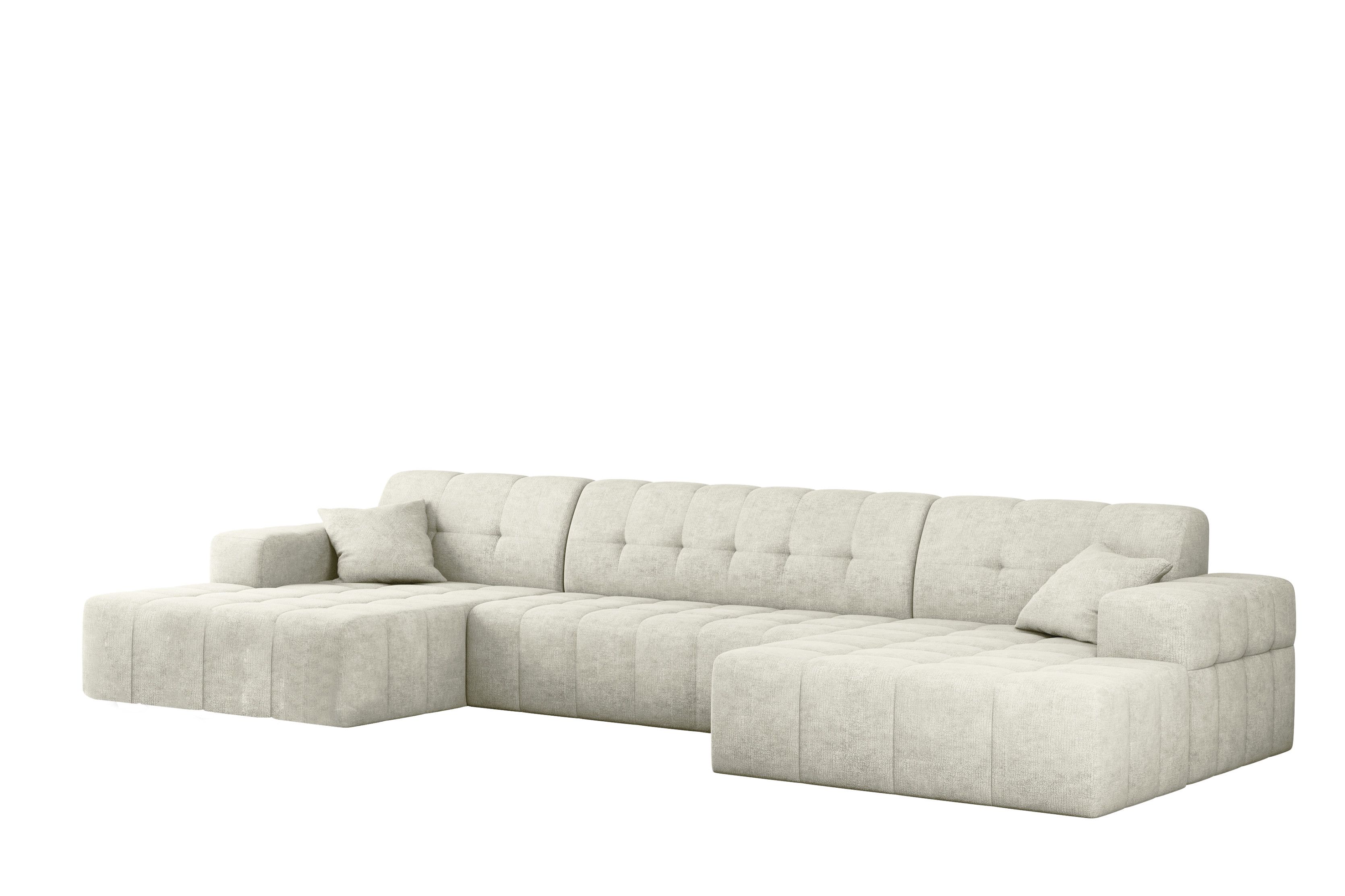 Sofa w kształcie U NIMES narożnik, tkanina Perfect Harmony, Ecru