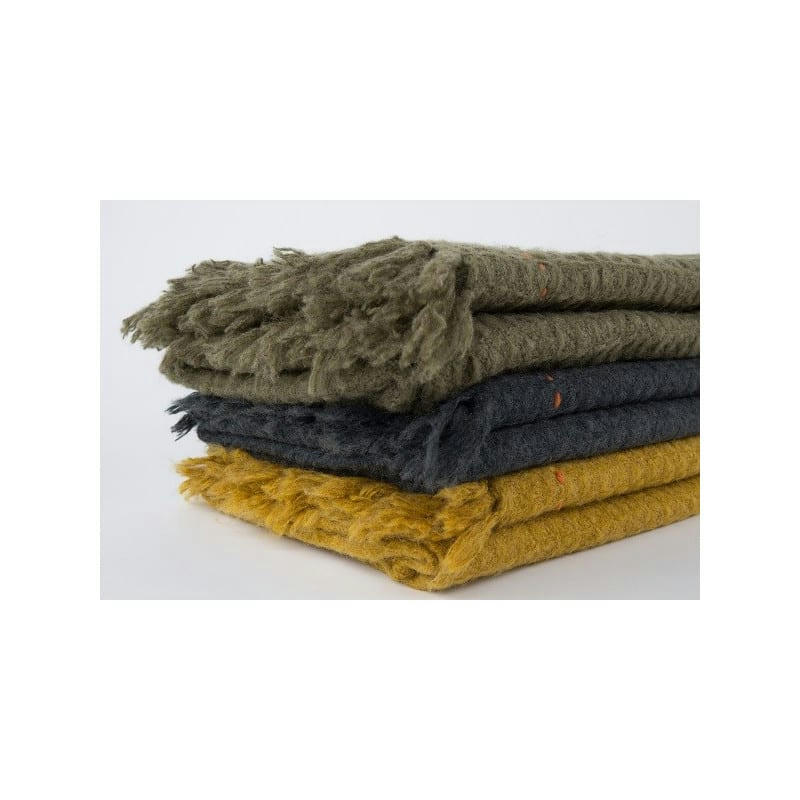 MIMOSA - Plaid en tissu vert