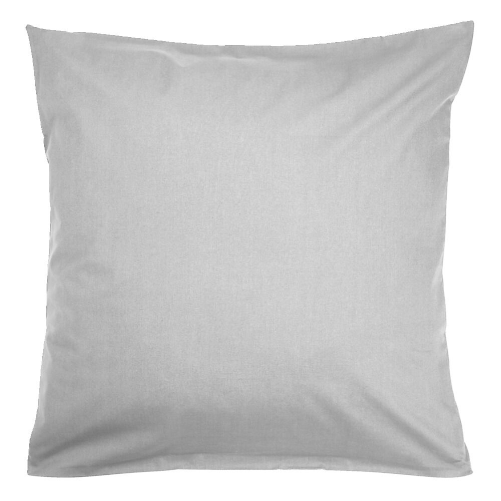 Taie d'oreiller 63x63cm 100% coton finition droite gris clair