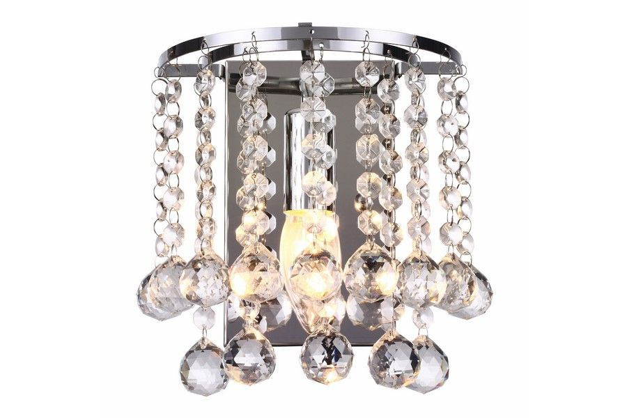 Kinkiet srebrny London crystal 1xE14x40W wym:20x20x20cm IP20 Reality