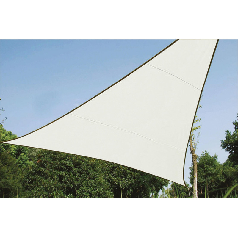 Toile d'ombrage crème triangulaire en polyester 5 x 5 x 5 m PRACTO GARDEN