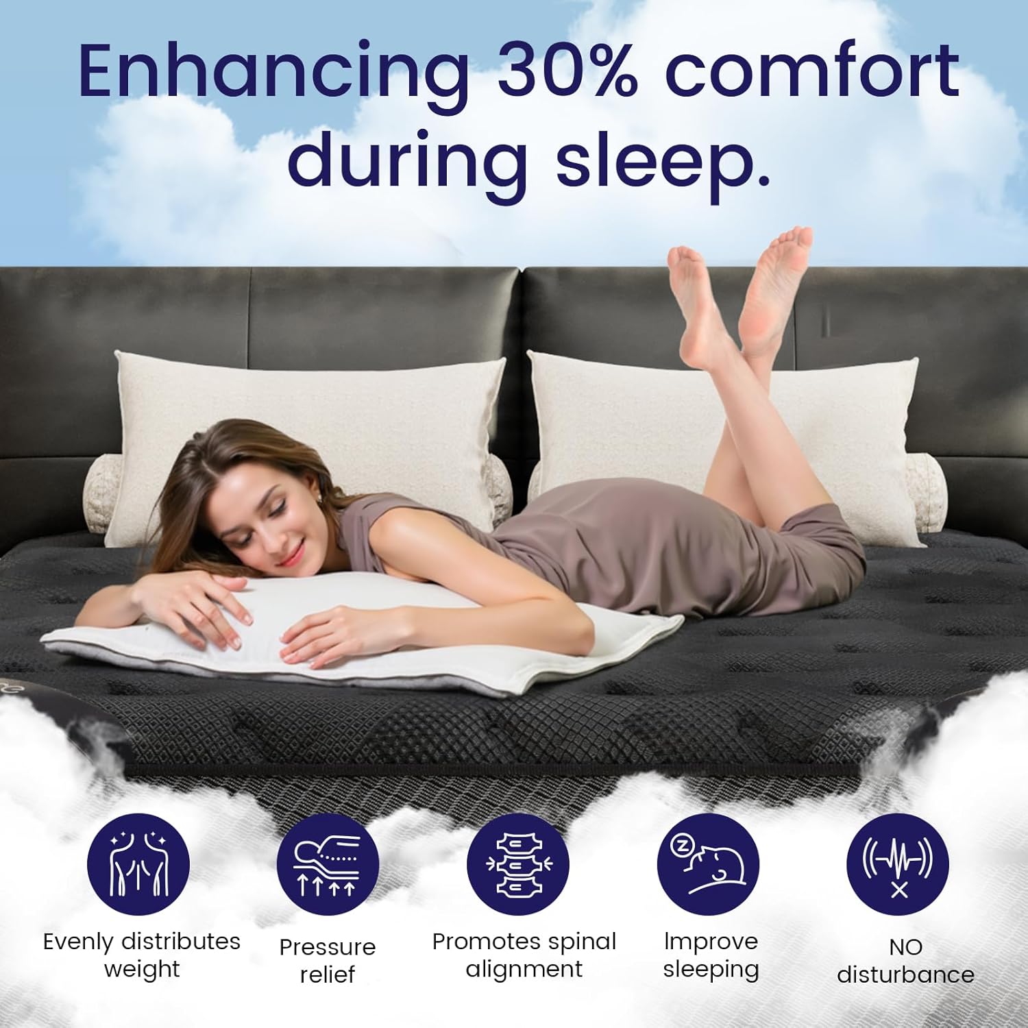 Firm King Size Mattress (High-End Upgraded) Hotel-Level Luxury 14 Inch Hybrid King Mattress in A Box, Cooling-Gel Memory Foam & Pocket Springs, Back Pain, Extra Edge Support, 365-Night Trial